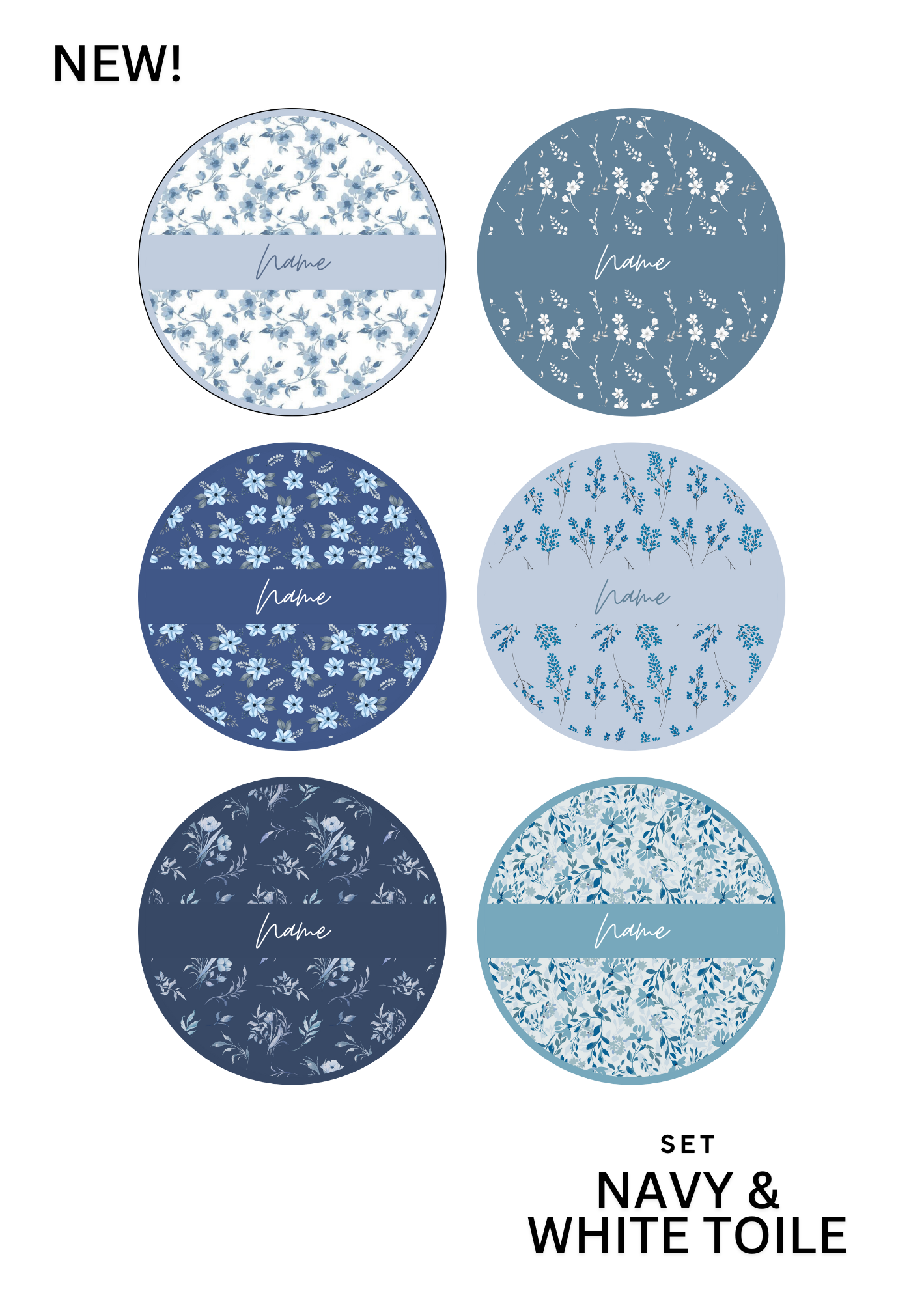 58mm (2.25") - Pocket Mirror for Women (Blue Version) - 1 Pc - Inkspire Prints and Craft