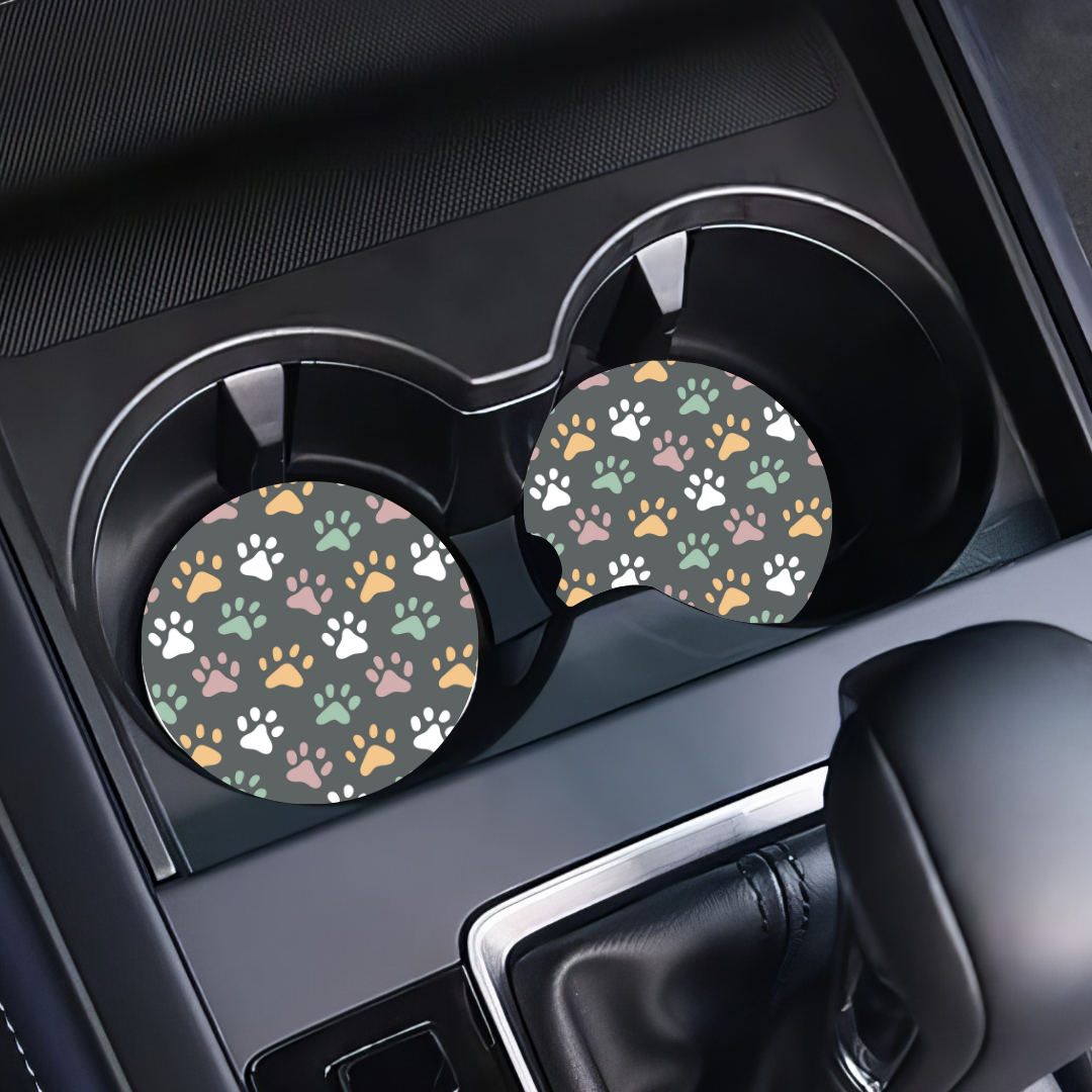 Car Coasters - Dog Paws - 1 Pair - Inkspire Prints and Craft