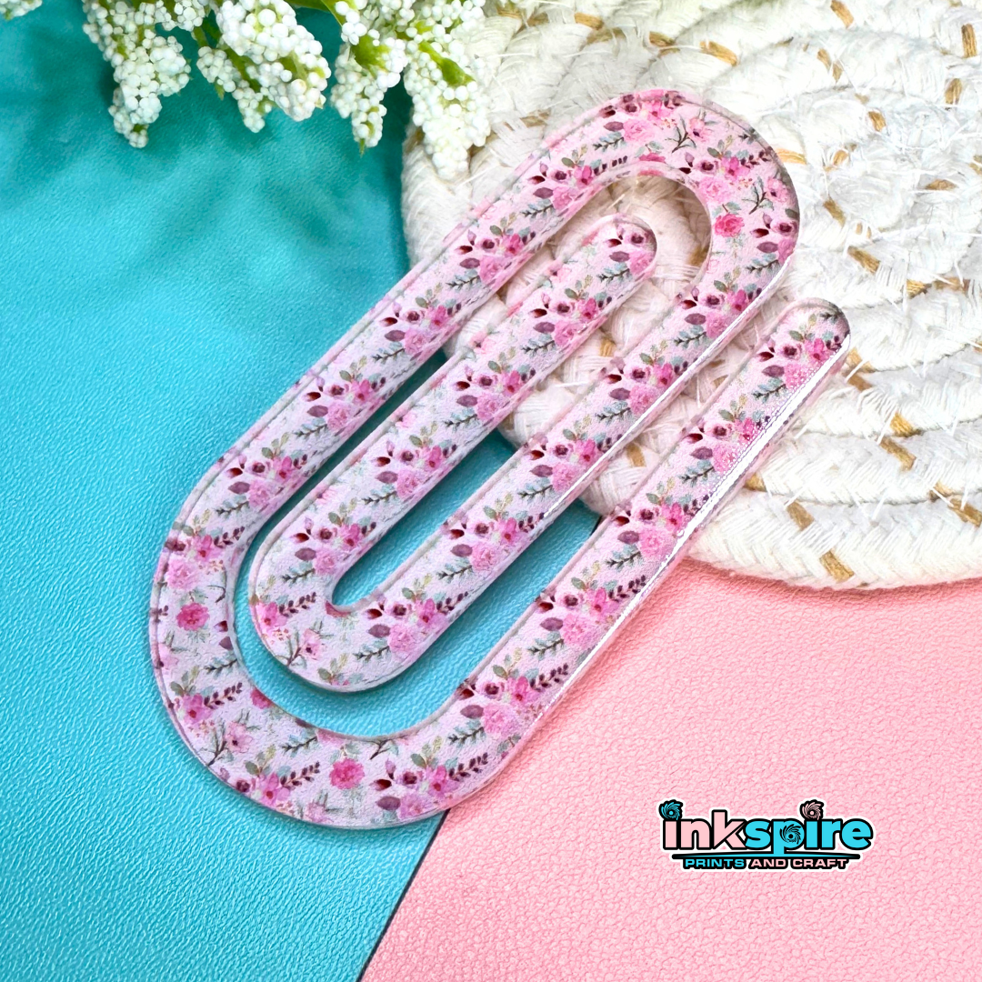 Giant Paper Clips - Floral Pattern - 1 Pc - Inkspire Prints and Craft
