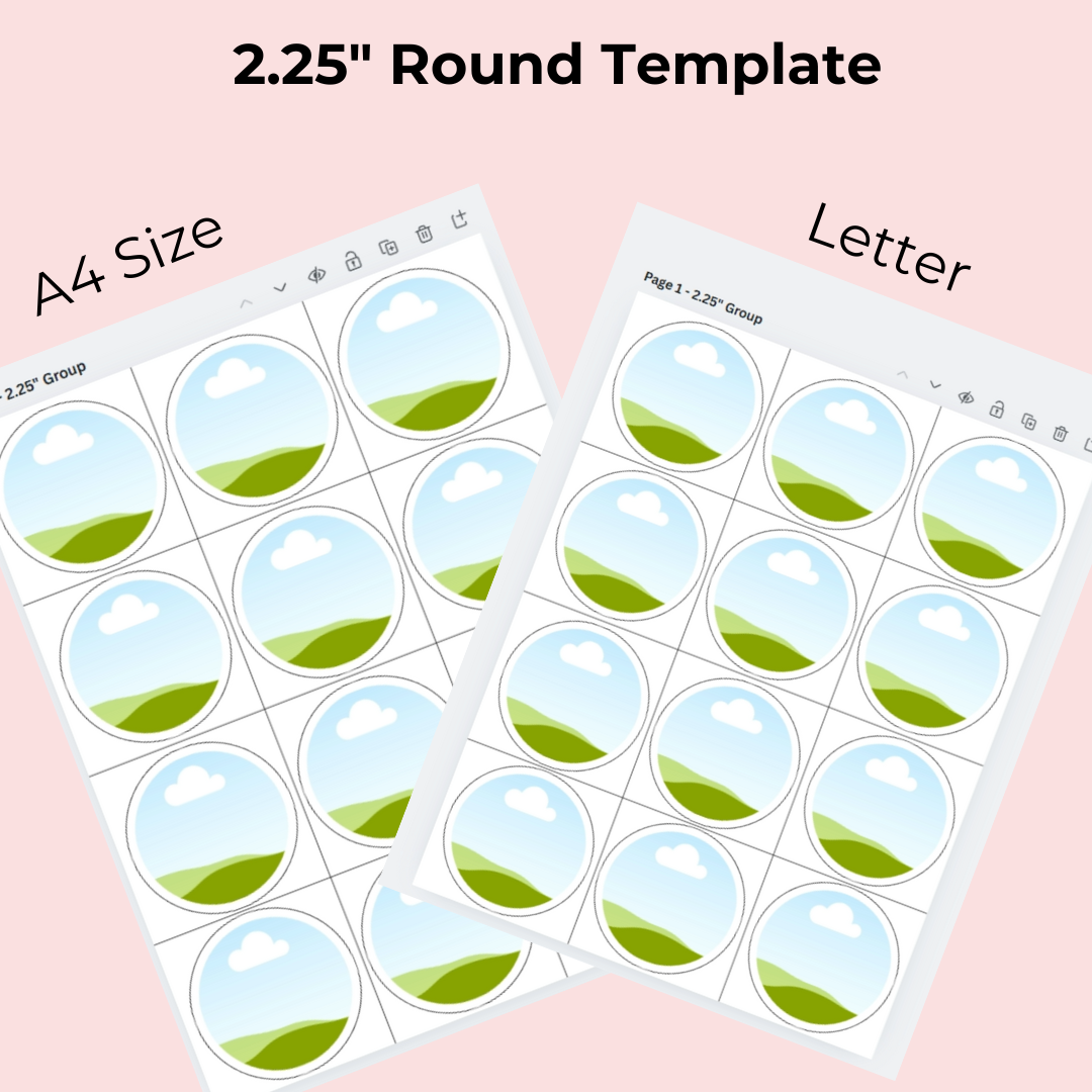 Round 2.25" Template for Button Badge or Fridge Magnet - Inkspire Prints and Craft