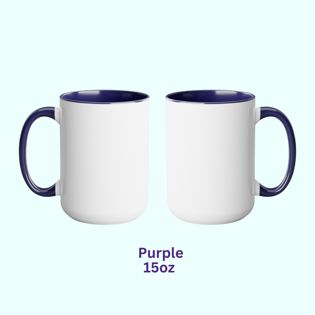 15oz - Personalized Mug with Color Handle - 1 Pc - Inkspire Prints and Craft