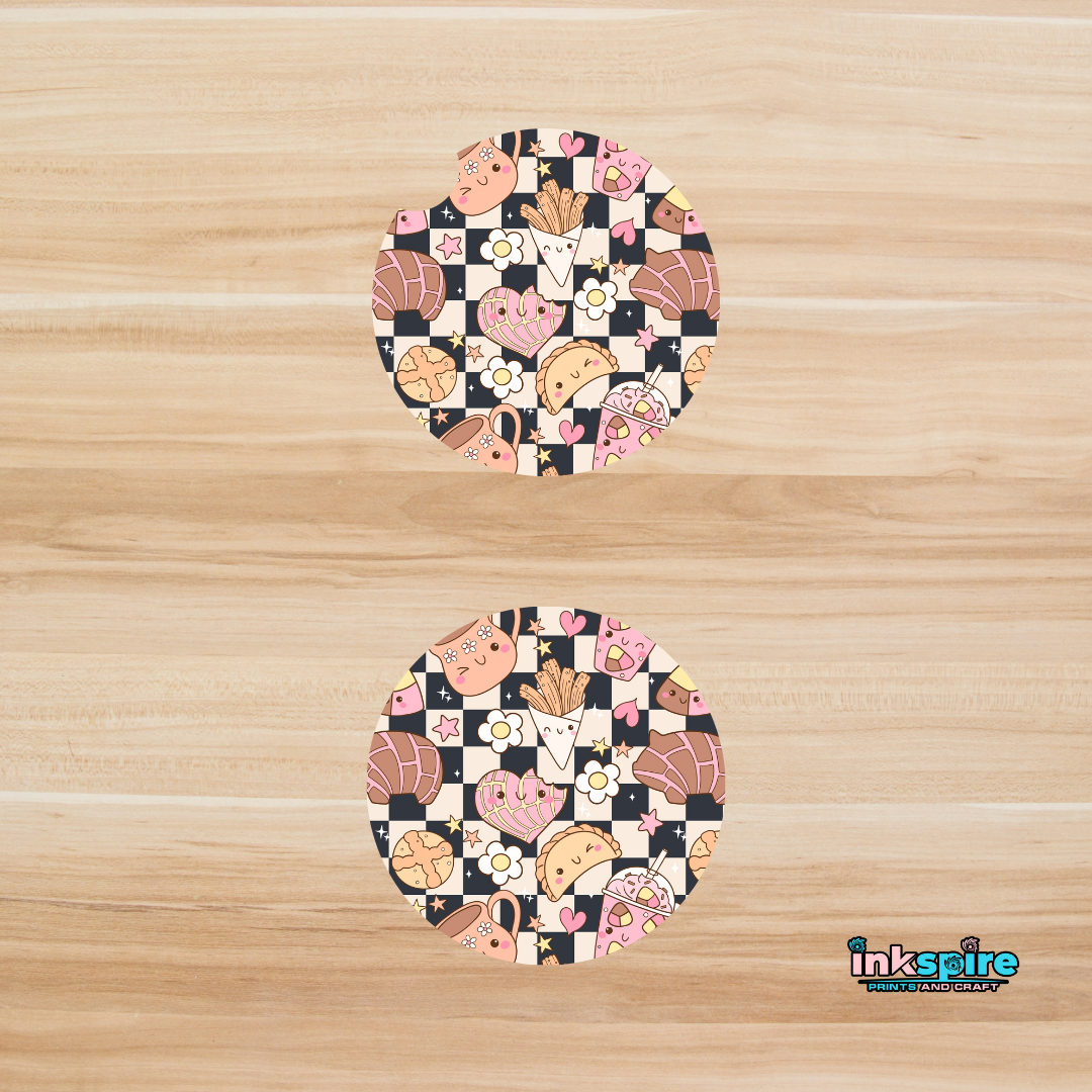 Car Coasters - Foodie - 1 Pair - Inkspire Prints and Craft