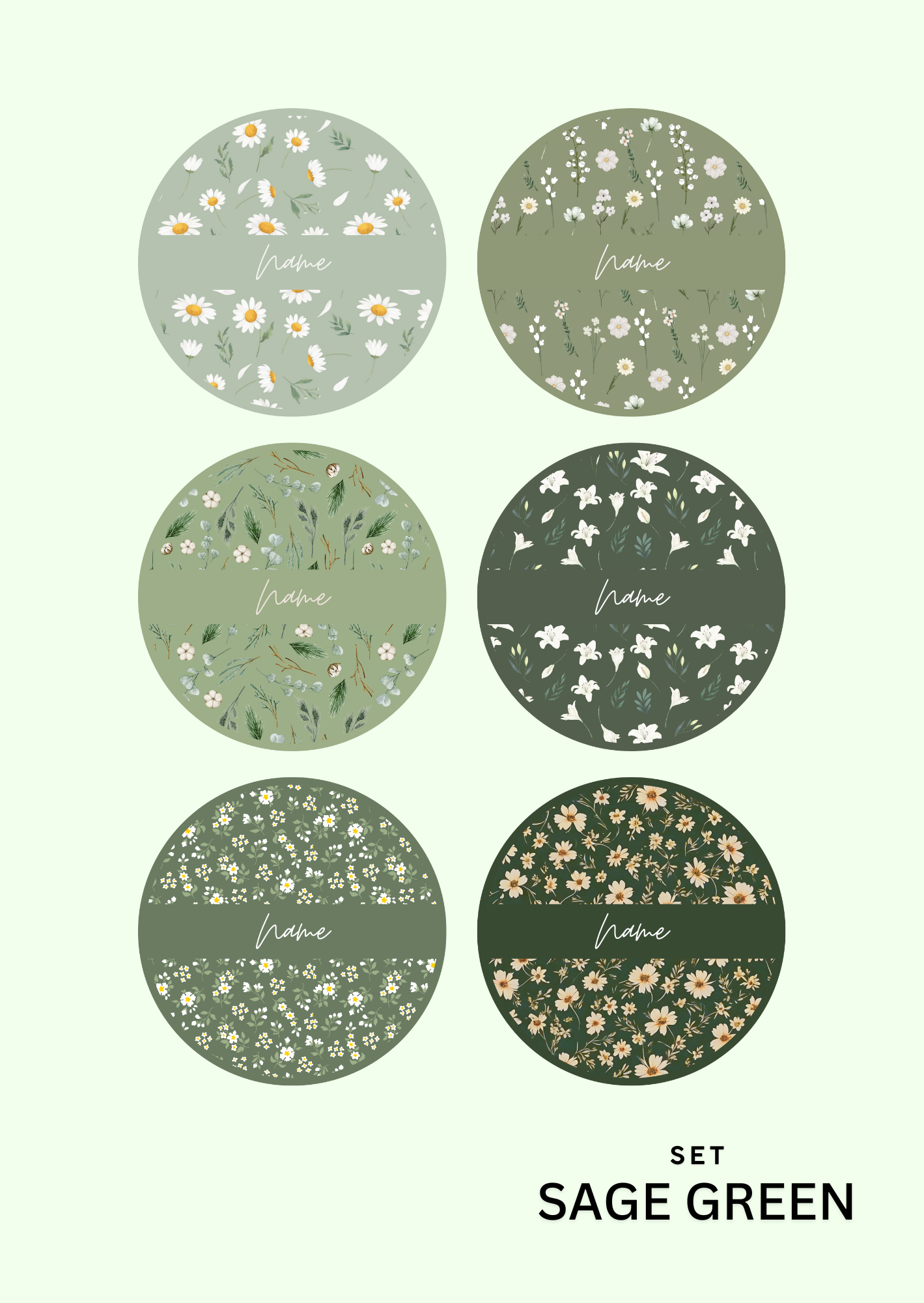 58mm (2.25") - Pocket Mirror for Women (Green Version) - 1 Pc - Inkspire Prints and Craft