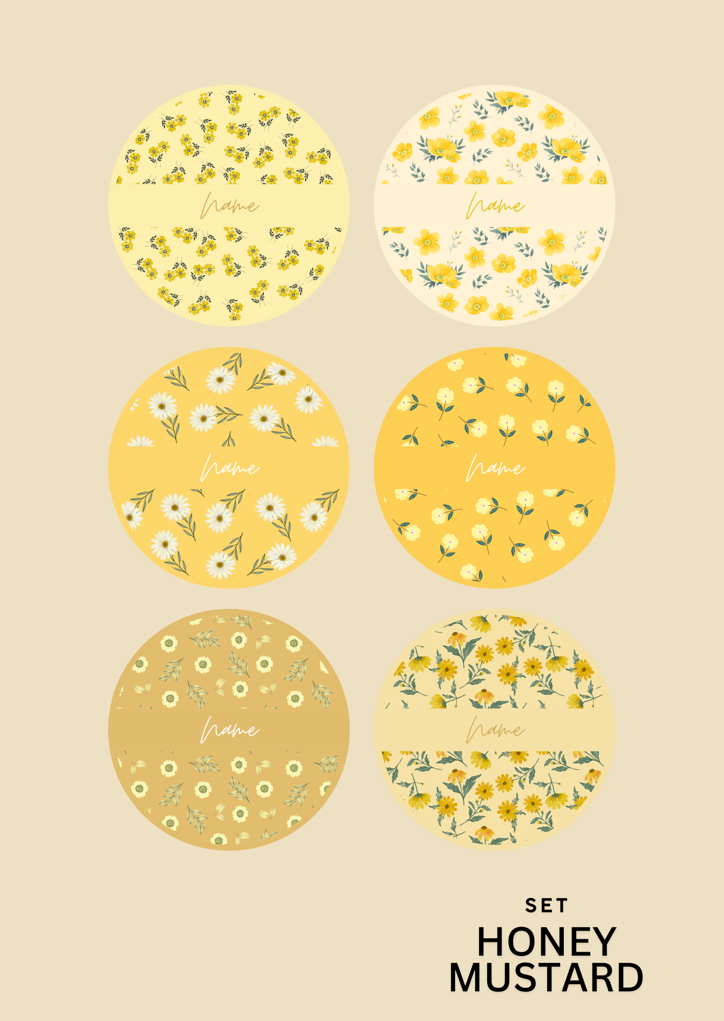 58mm (2.25") - Pocket Mirror for Women (Yellow Version) - 1 Pc - Inkspire Prints and Craft