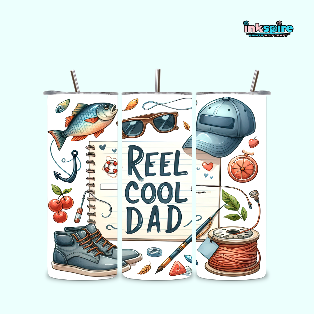 20oz Skinny Tumbler - Reel Cool Dad - 1 Pc - Inkspire Prints and Craft