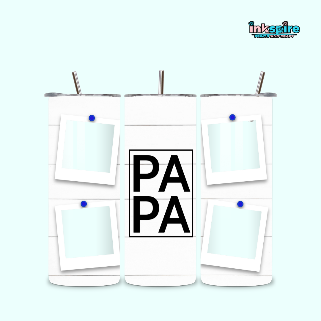 20oz Skinny Tumbler - Father's Day Customized Tumbler - 1 Pc - Inkspire Prints and Craft