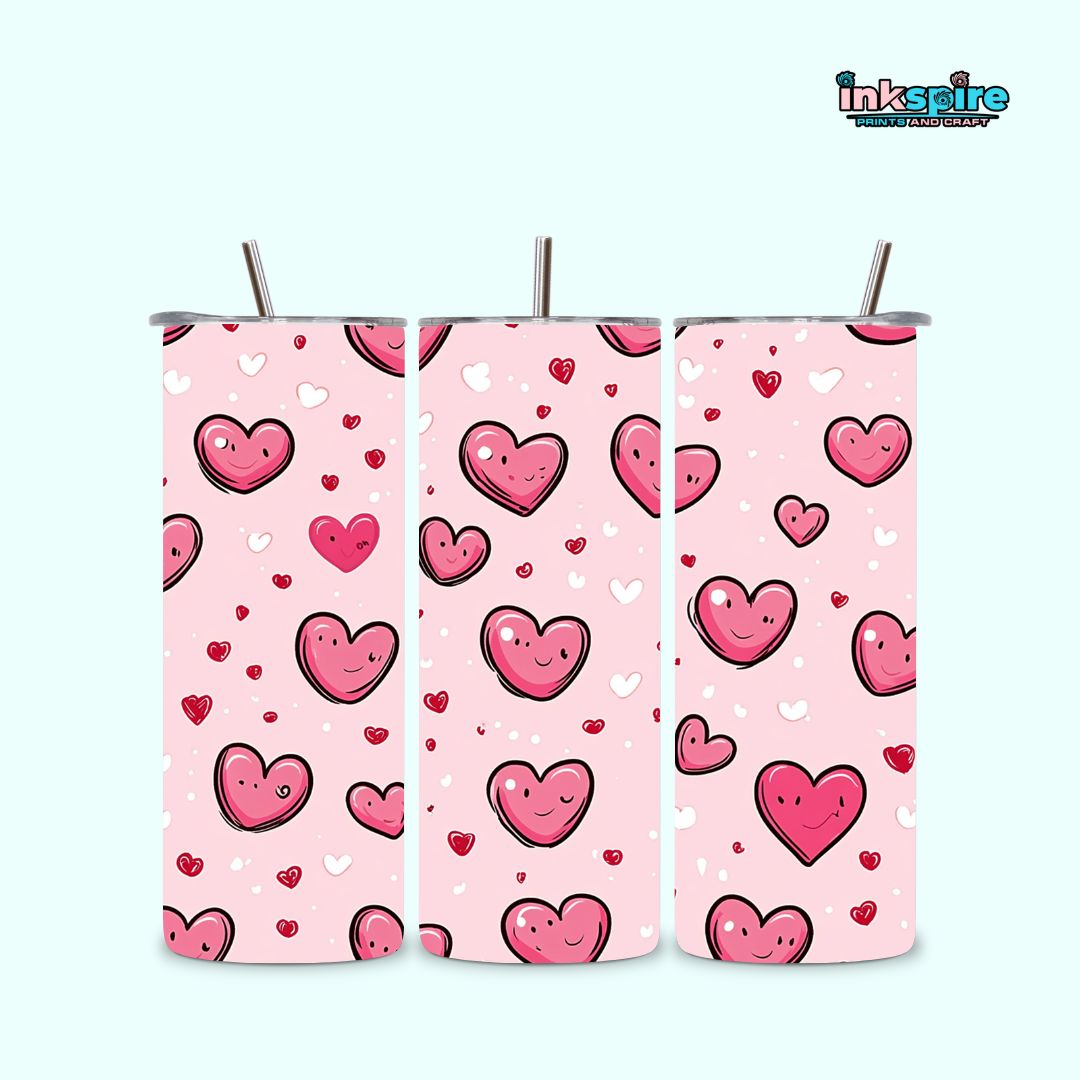 20oz Skinny Tumbler - Pink Valentines - 1 Pc - Inkspire Prints and Craft