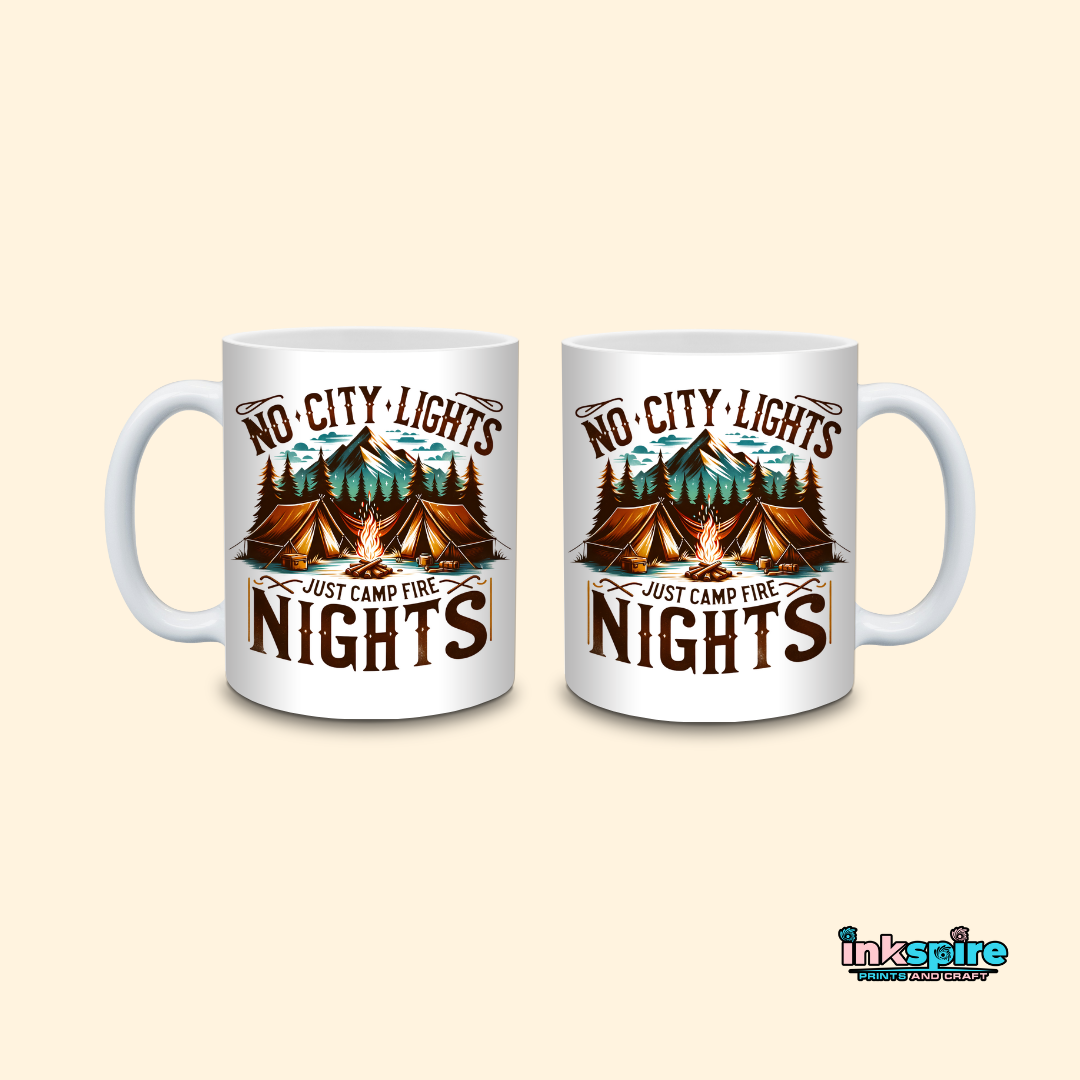 Mug - No City Lights Just Campfire Nights Design V1 - 1 Pc - Inkspire Prints and Craft