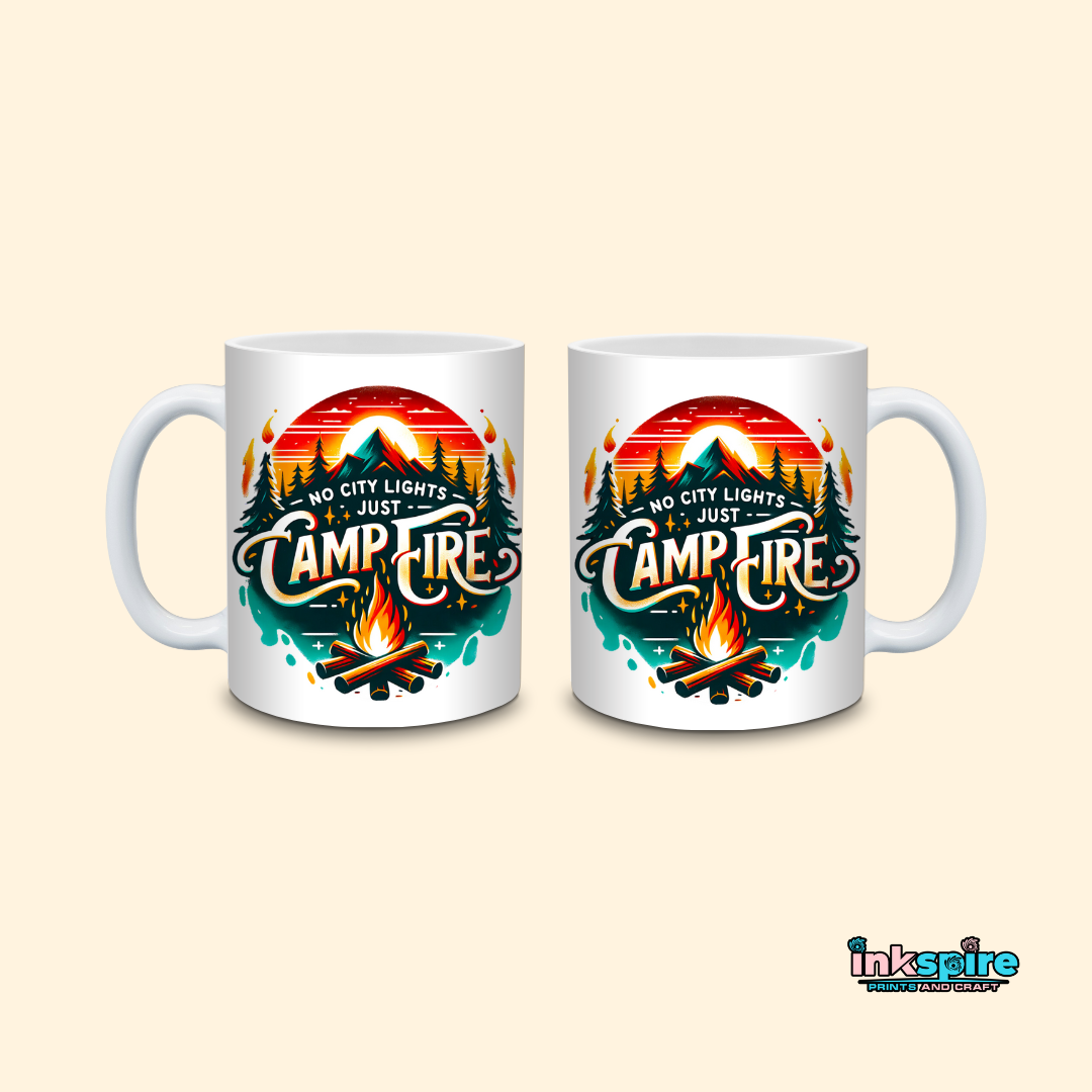 Mug - No City Lights Just Campfire Nights Design V2 - 1 Pc - Inkspire Prints and Craft