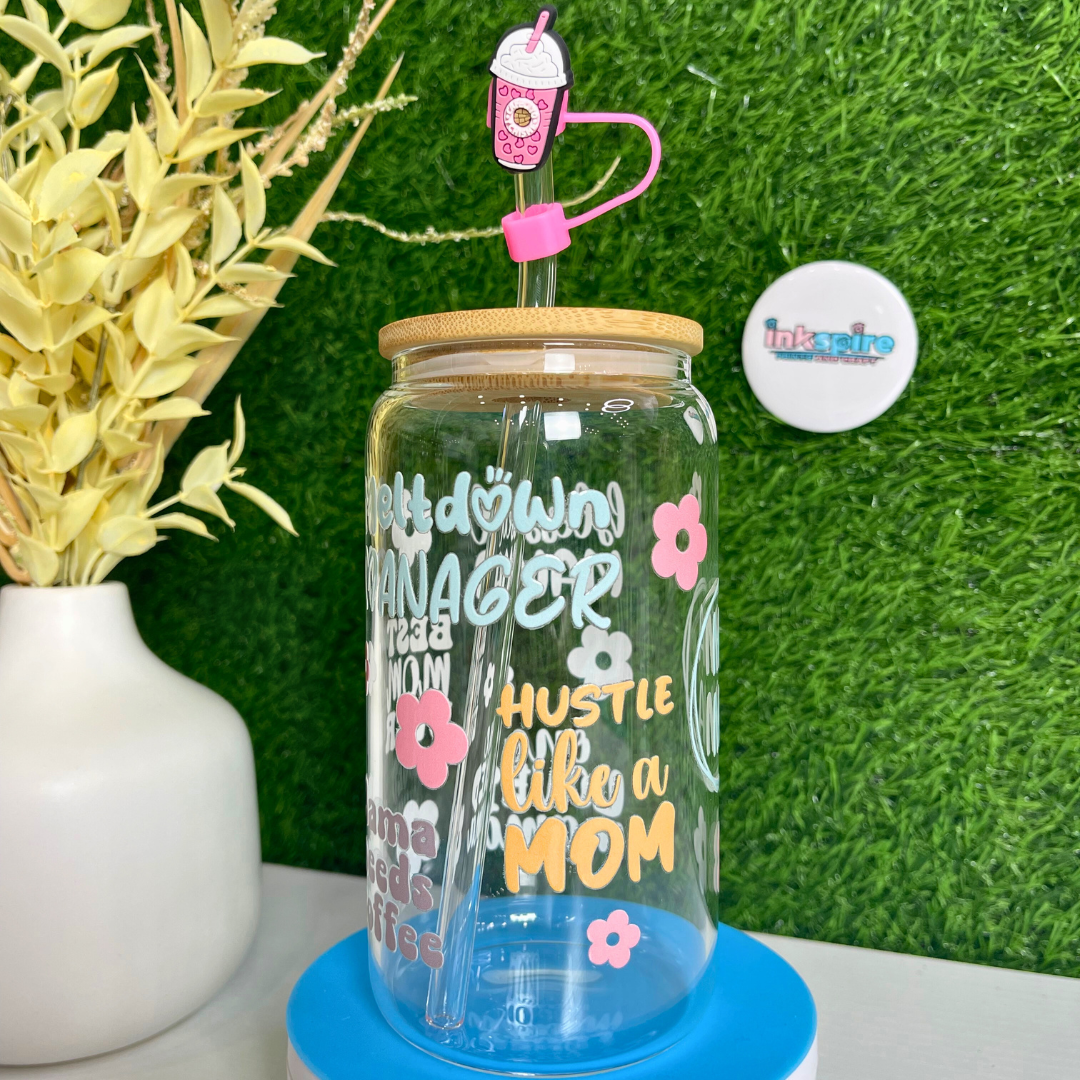 16oz Libbey Cup - Hustle Like a Mom - 1 Pc - Inkspire Prints and Craft