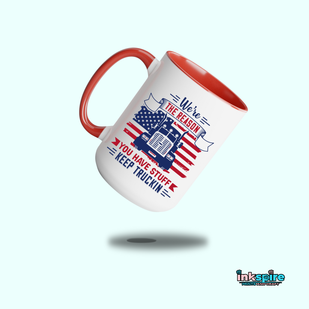 15oz - Keep Truckin with Color Handle - 1 Pc - Inkspire Prints and Craft