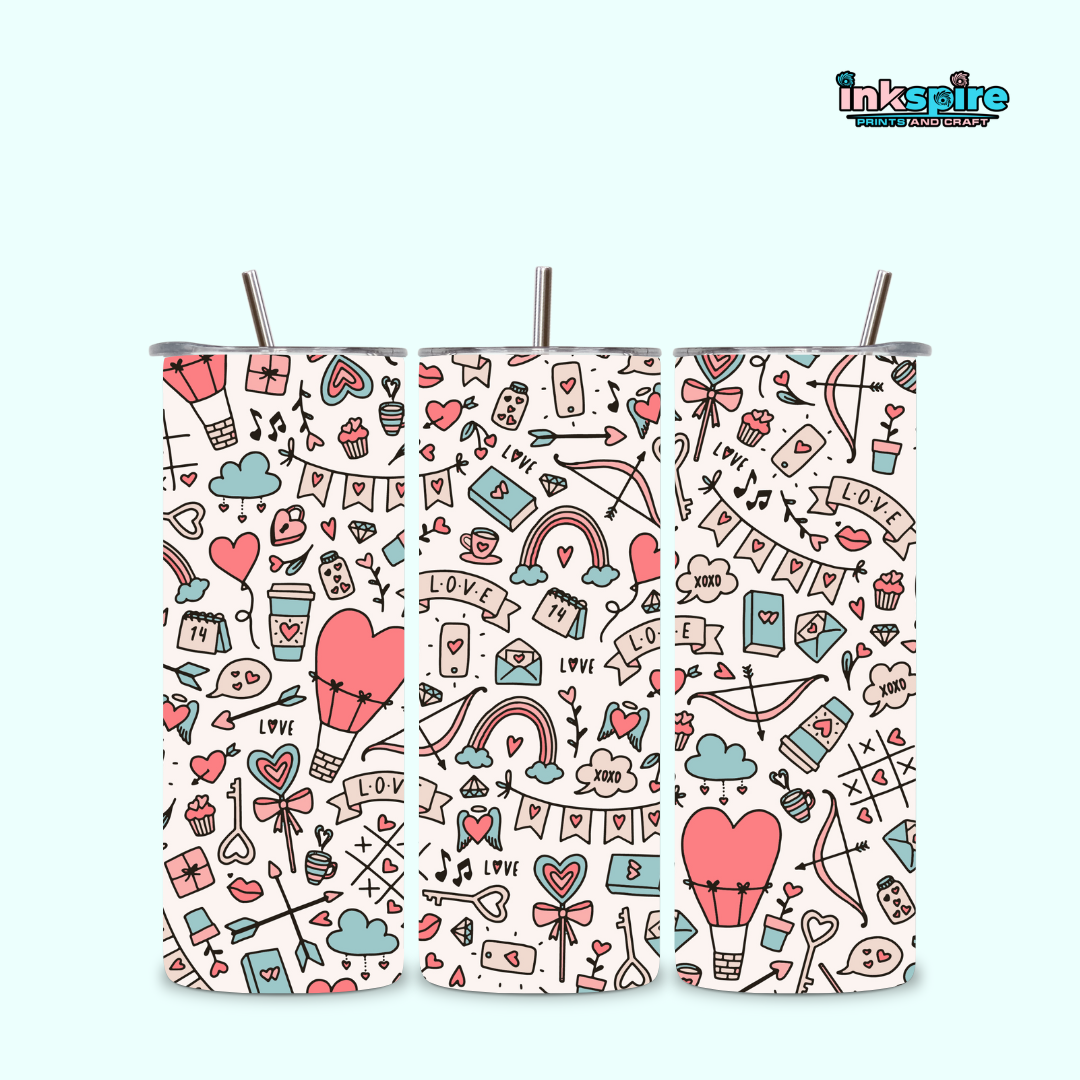 20oz Skinny Tumbler - Valentine Wrap - 1 Pc - Inkspire Prints and Craft