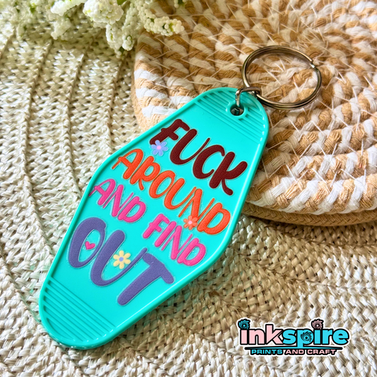 Hotel Keychain Style - Playful Words Design #5 - 1 Pc - Inkspire Prints and Craft