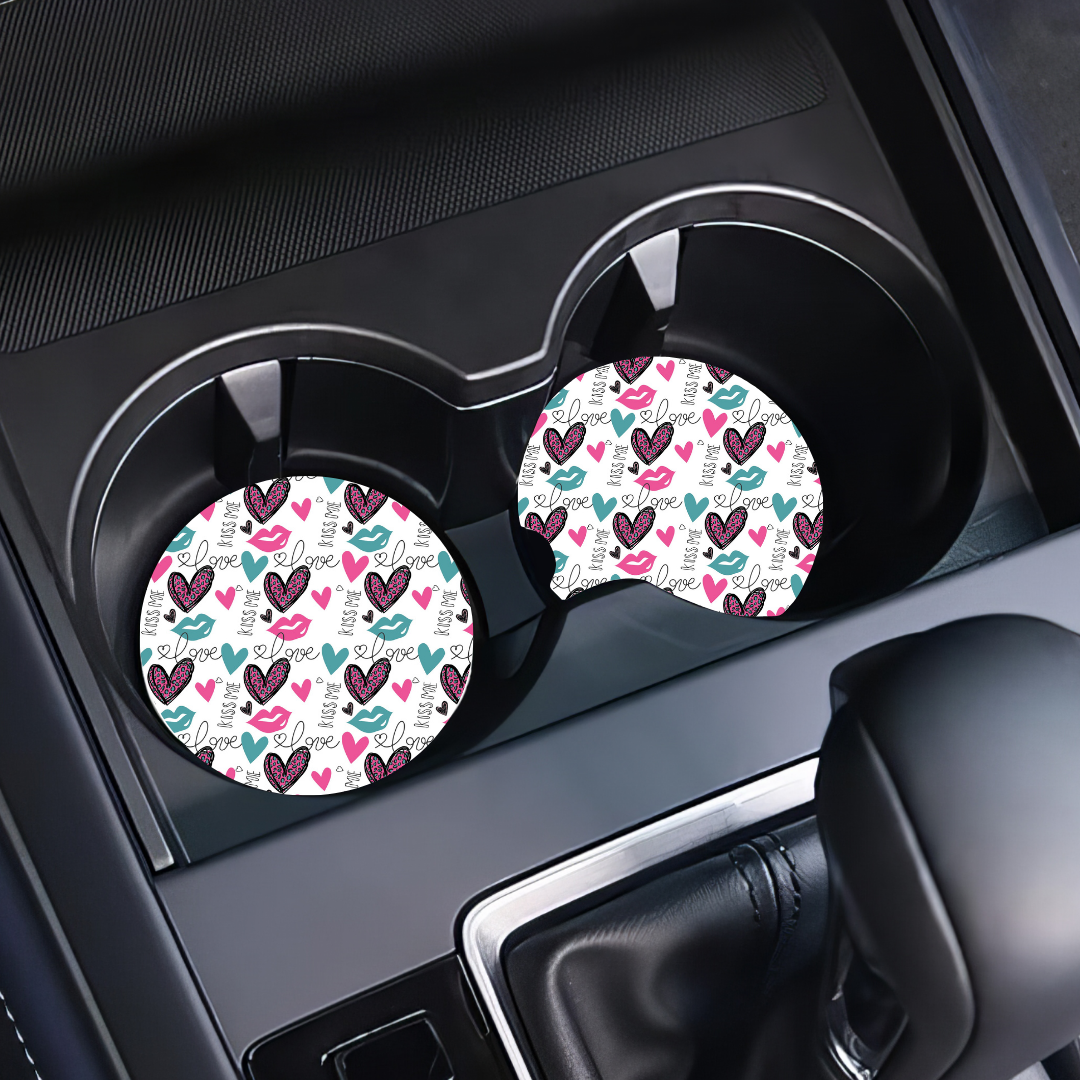 Car Coasters - Kiss Me  - 1 Pair - Inkspire Prints and Craft