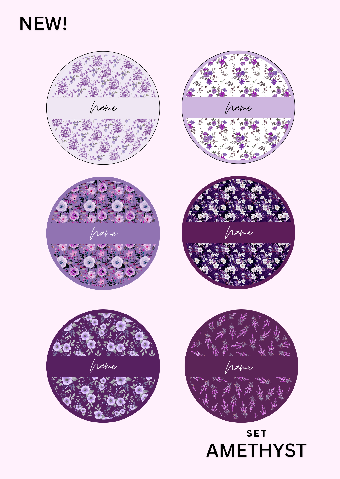 58mm (2.25") - Pocket Mirror for Women (Purple Version) - 1 Pc - Inkspire Prints and Craft