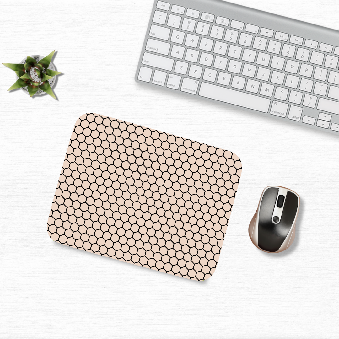 Mouse Pad - Rose Gold Honey Comb - 1 Pc - Inkspire Prints and Craft