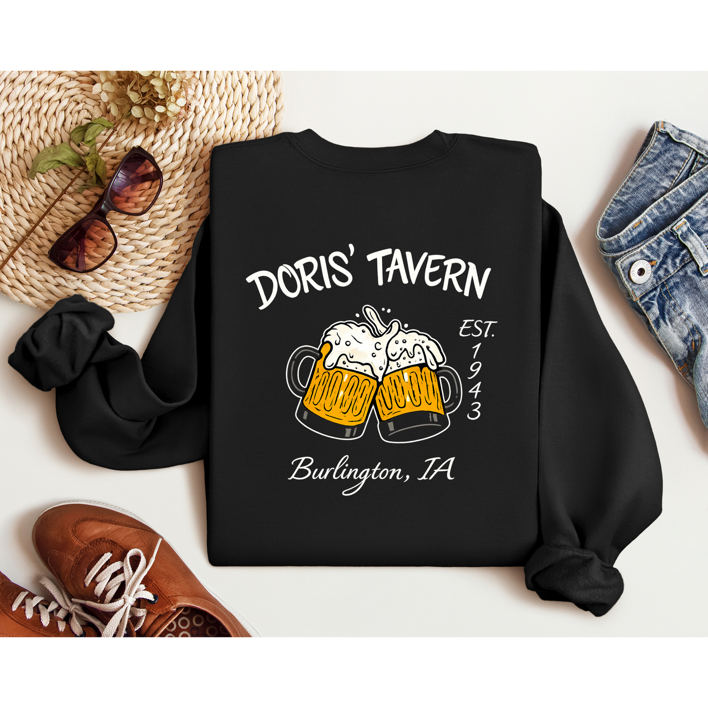 Dori's Tavern - Crewneck Sweatshirt (Black) - Gildan G18000 - Inkspire Prints and Craft