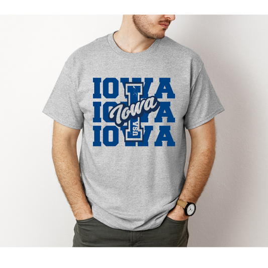 Unisex T shirt - Iowa in Blueprint - 1 Pc