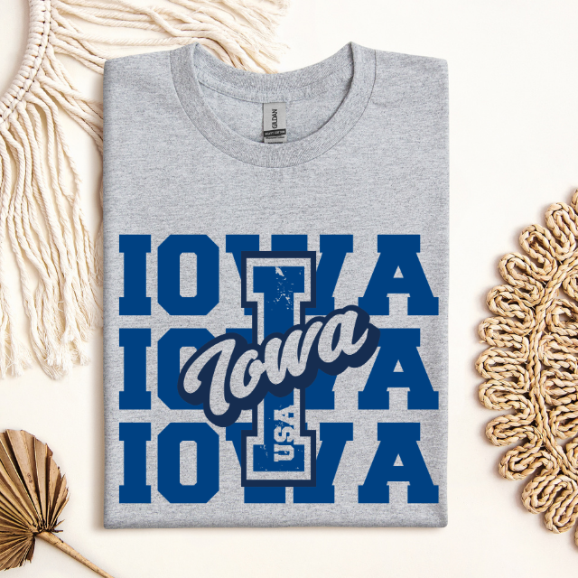 Unisex T shirt - Iowa in Blueprint - 1 Pc - Inkspire Prints and Craft
