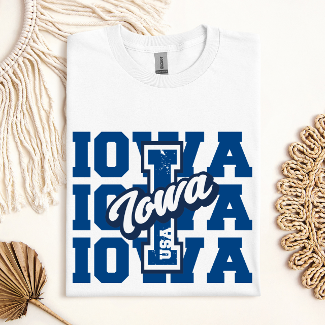 Unisex T shirt - Iowa in Blueprint - 1 Pc - Inkspire Prints and Craft